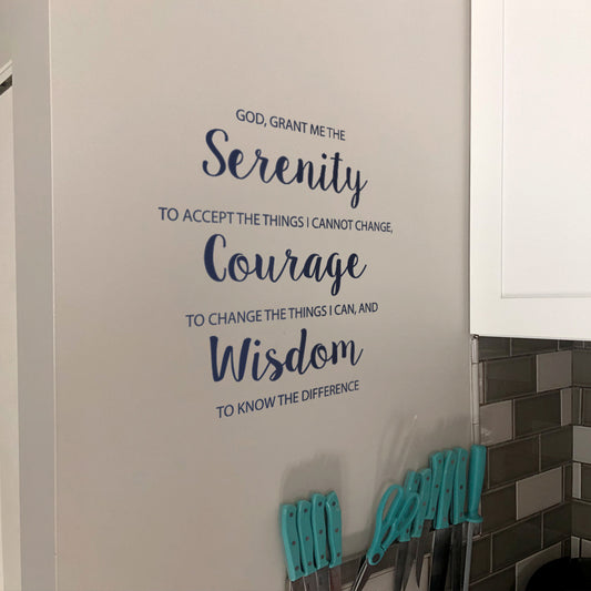 Serenity Prayer Wall Decal – Inspirational Quote
