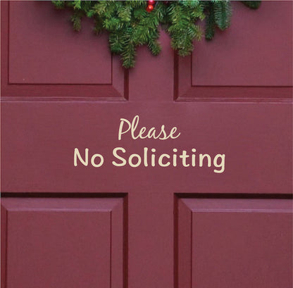 No Soliciting Door Decal Sign