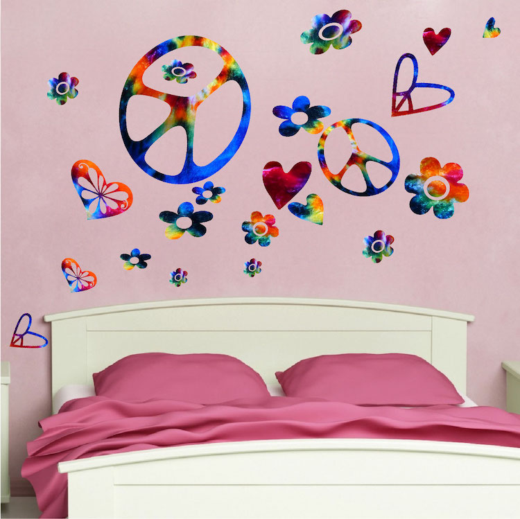 Tie-Dye Peace Sign Decals