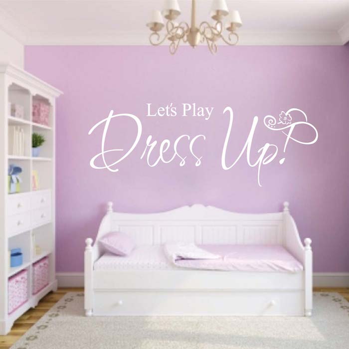 Let's Play Dress Up Wall Quote Decal - view 2