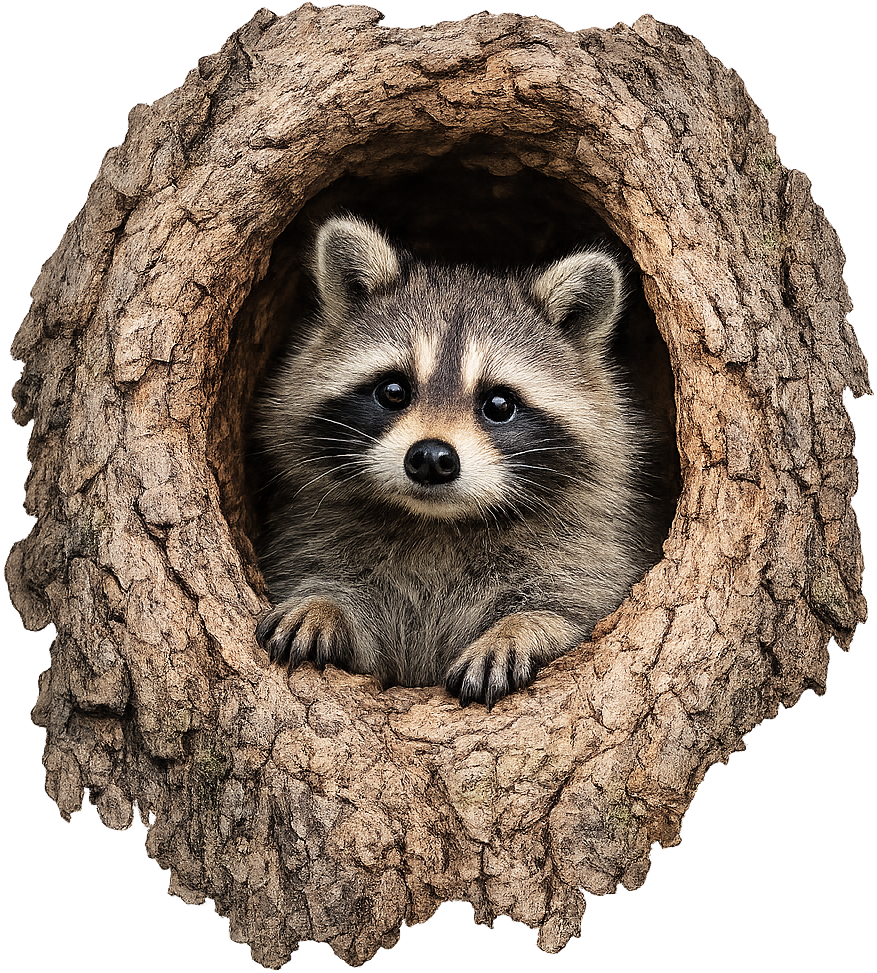 3D Realistic Raccoon Decal – Removable Vinyl Animal Sticker for Walls, Windows & Smooth Surfaces