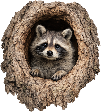 3D Realistic Raccoon Decal – Removable Vinyl Animal Sticker for Walls, Windows & Smooth Surfaces