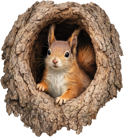 3D Squirrel Decal Sticker – Realistic Woodland Animal Wall Decor for Kids Rooms, Nurseries & Nature Lovers