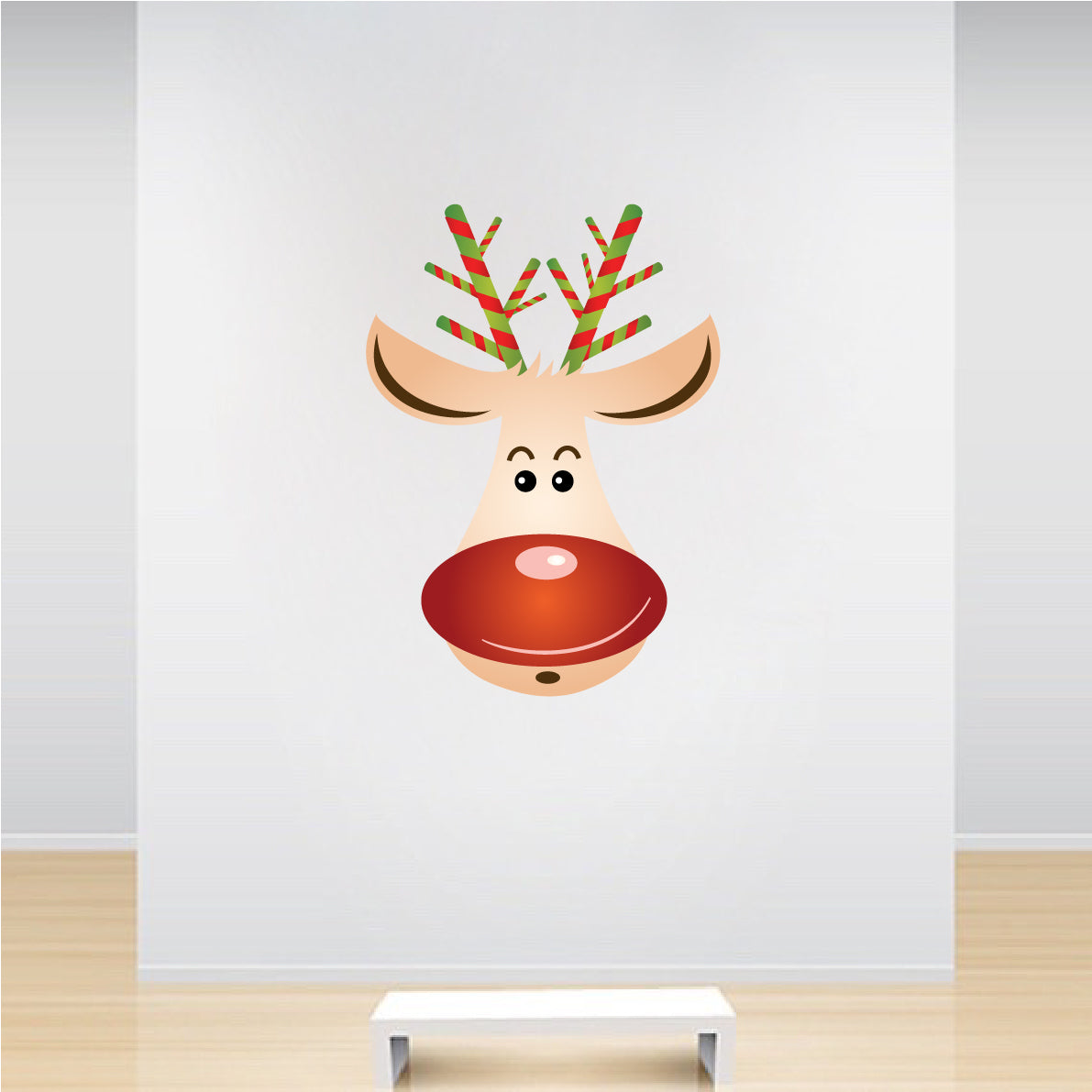 Christmas Reindeer Head Wall Decal