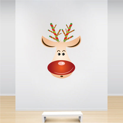 Christmas Reindeer Head Wall Decal
