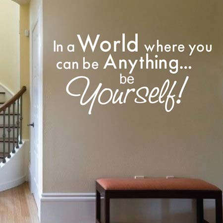 In a World Where You Can Be Anything Be Yourself Wall Quote Decal - view 2