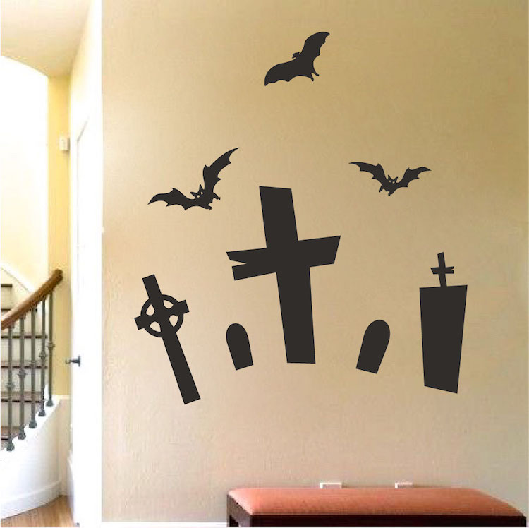 Halloween Graveyard Wall Decal Set