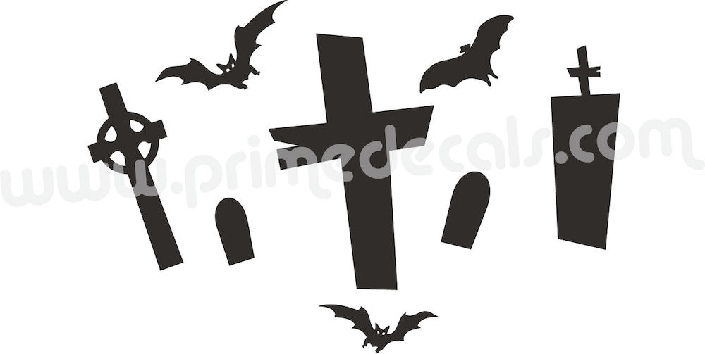 Halloween Graveyard Wall Decal Set
