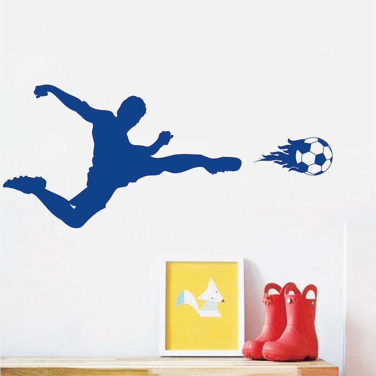Soccer Player and Flaming Ball Wall Decal - view 3
