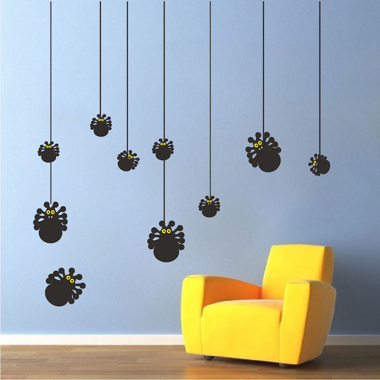 Halloween Spider & Web Wall Decal Set