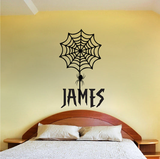 Spider Web Name Decal