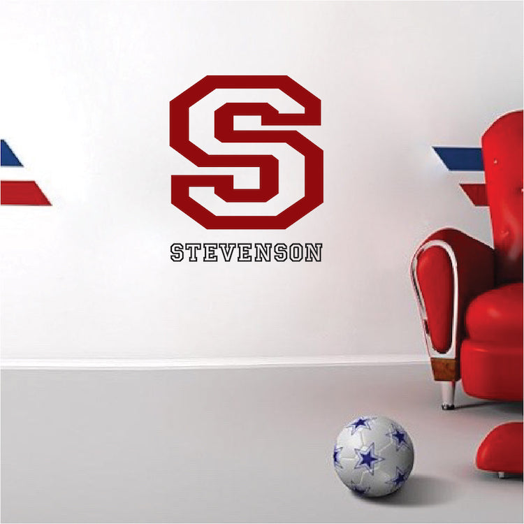 Personalized Sport Style Initial and Name Decal - view 2