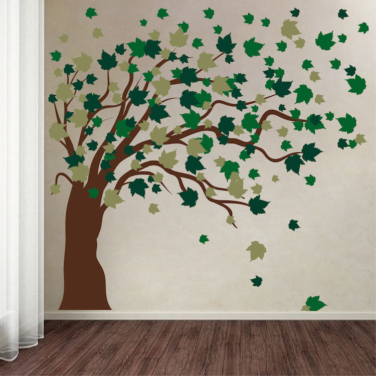 Seasonal Tree and Leaves Wall Decal - view 3