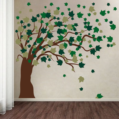Seasonal Tree and Leaves Wall Decal - view 3