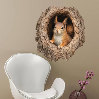 3D Squirrel Decal Sticker – Realistic Woodland Animal Wall Decor for Kids Rooms, Nurseries & Nature Lovers