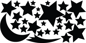 Shooting Stars and Moon Wall Decal Set - view 2