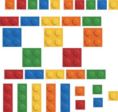 Colorful Building Blocks Wall Decal Set