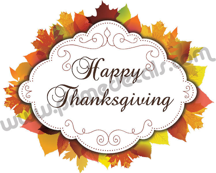 Happy Thanksgiving Wall Mural Decal – Festive Fall Decor