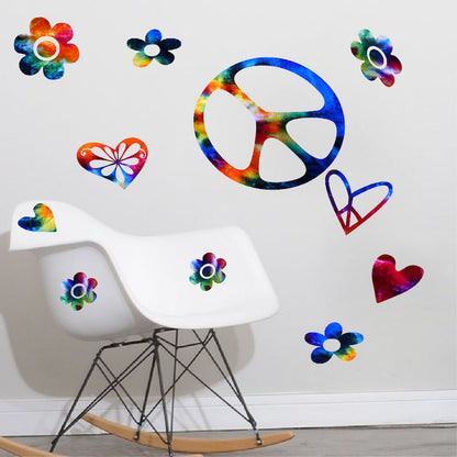 Tie-Dye Peace Sign Decals