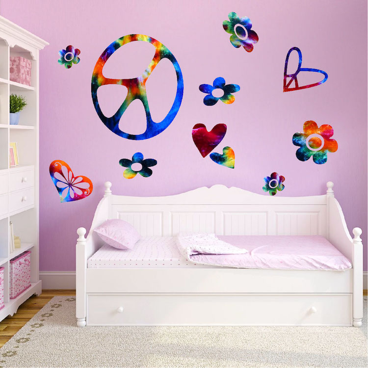 Tie-Dye Peace Sign Decals