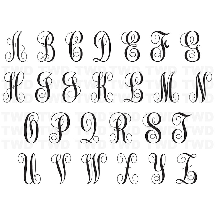 Personalized Vine Monogram Wall Decal - view 4