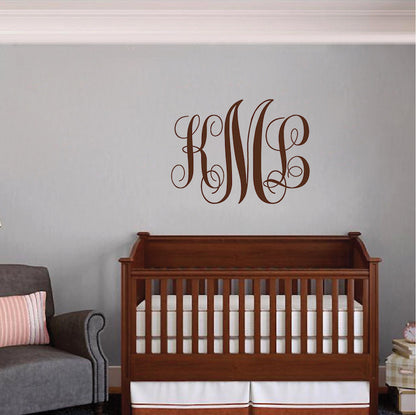Personalized Vine Monogram Wall Decal - view 2