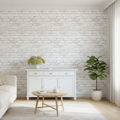White Brick Wallpaper Decal