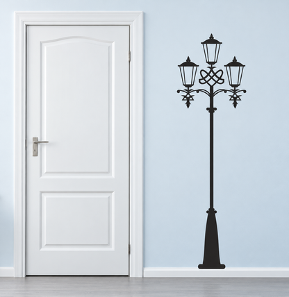 Vintage Street Lamp Wall Decal in enhanced original setting