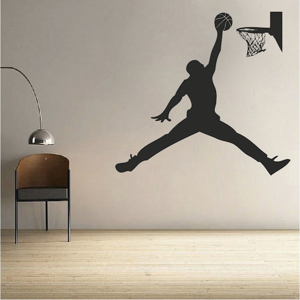 Basketball Dunk and Hoop Wall Decal - view 1