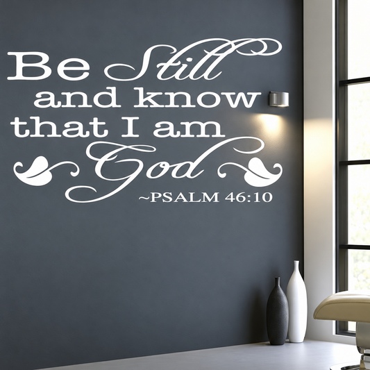 Be Still Custom Bible Verse Wall Decal — enhanced main image