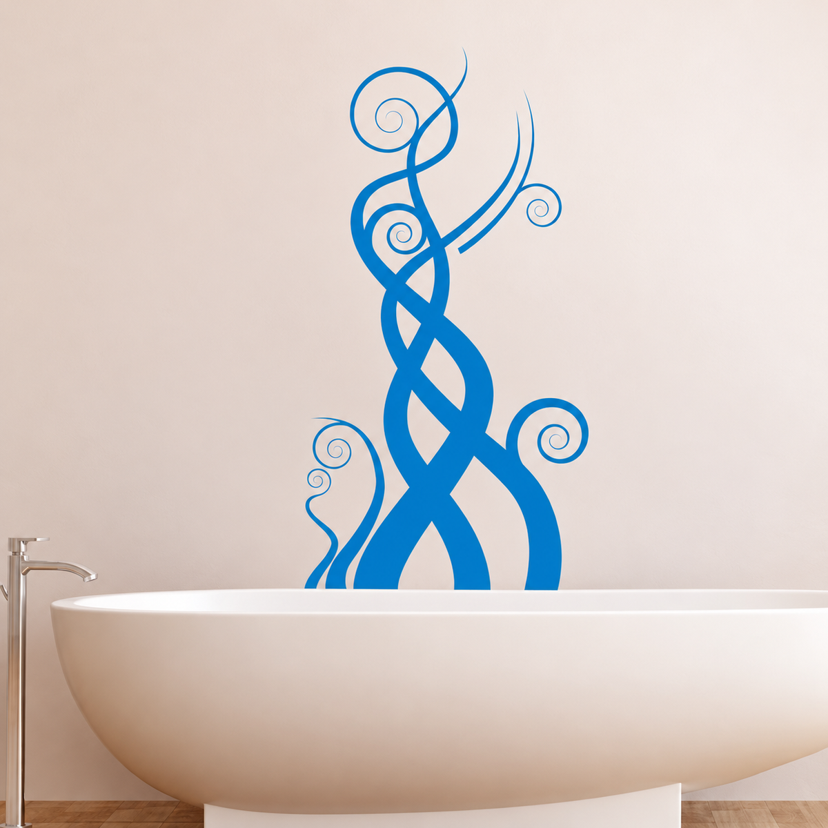 Wavy Abstract Tree Wall Decal in enhanced original setting