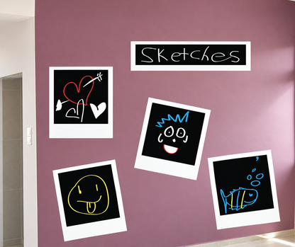 Instant Photo Frame Chalkboard Decal Set in enhanced original setting