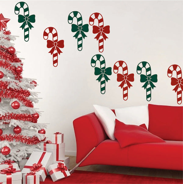 Candy Cane Christmas Wall Decals