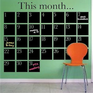 Chalkboard Calendar Wall Decal - view 2