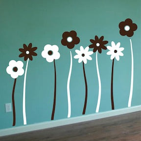 Flower and Stem Wall Decal Set - view 3