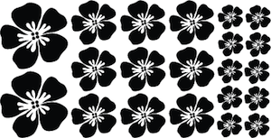 Decorative Flower Wall Decal Set - view 3