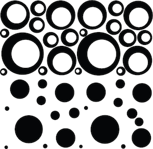 Thick Rings and Dots Wall Decal Set - Design 1 - view 4
