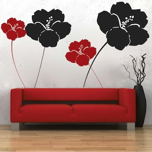 Two Flower and Stem Wall Decal Set - view 1