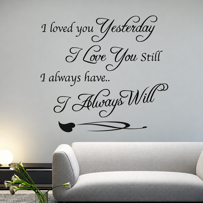 46c wall quote decal shown in a room