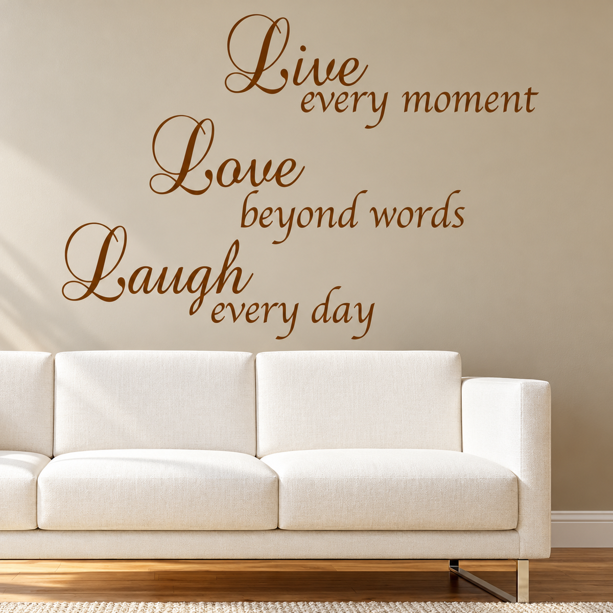 46b wall quote decal shown in a room