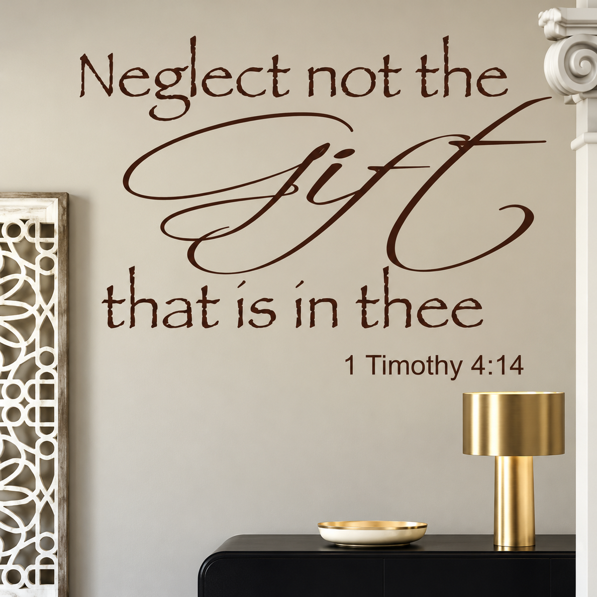 44c scripture wall decal shown in a room