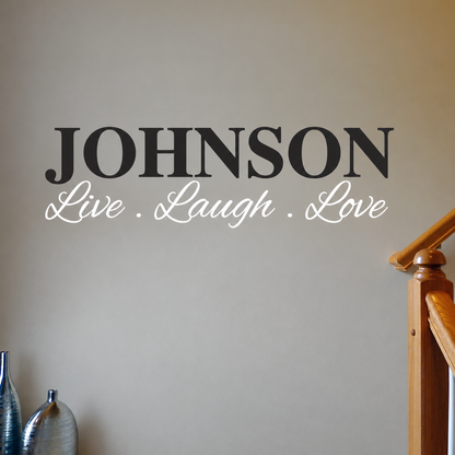 43j personalized wall decal shown in a room