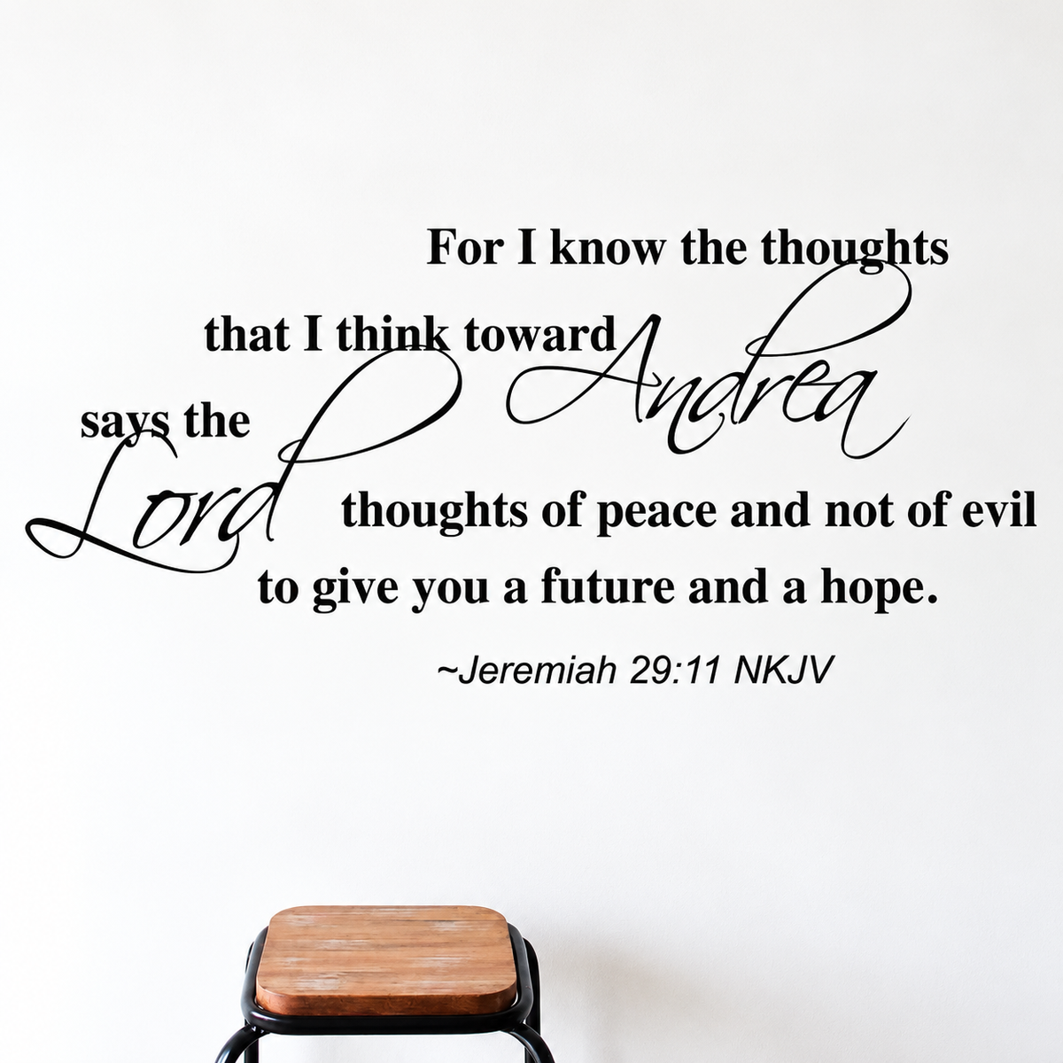 45p wall decal shown in a room