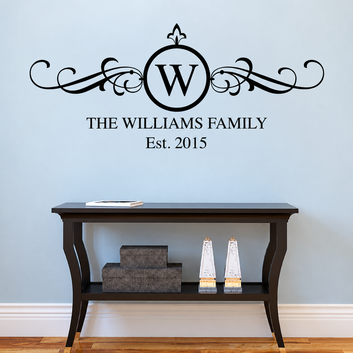 43h wall decal shown in a room
