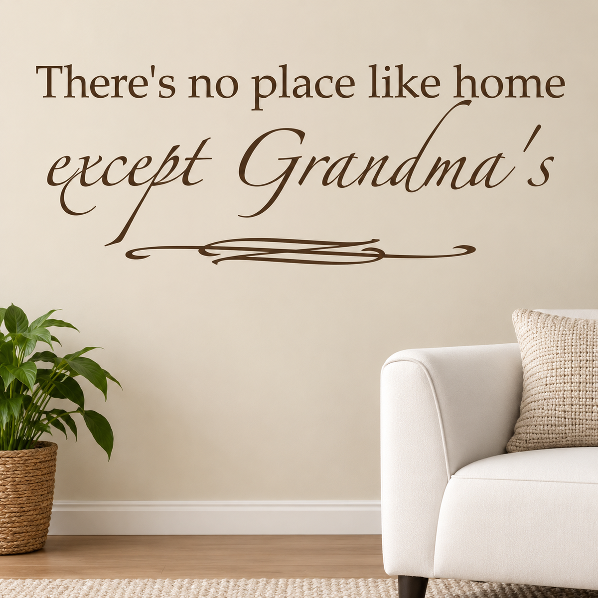There's no place like home except Grandma's personalized wall decal