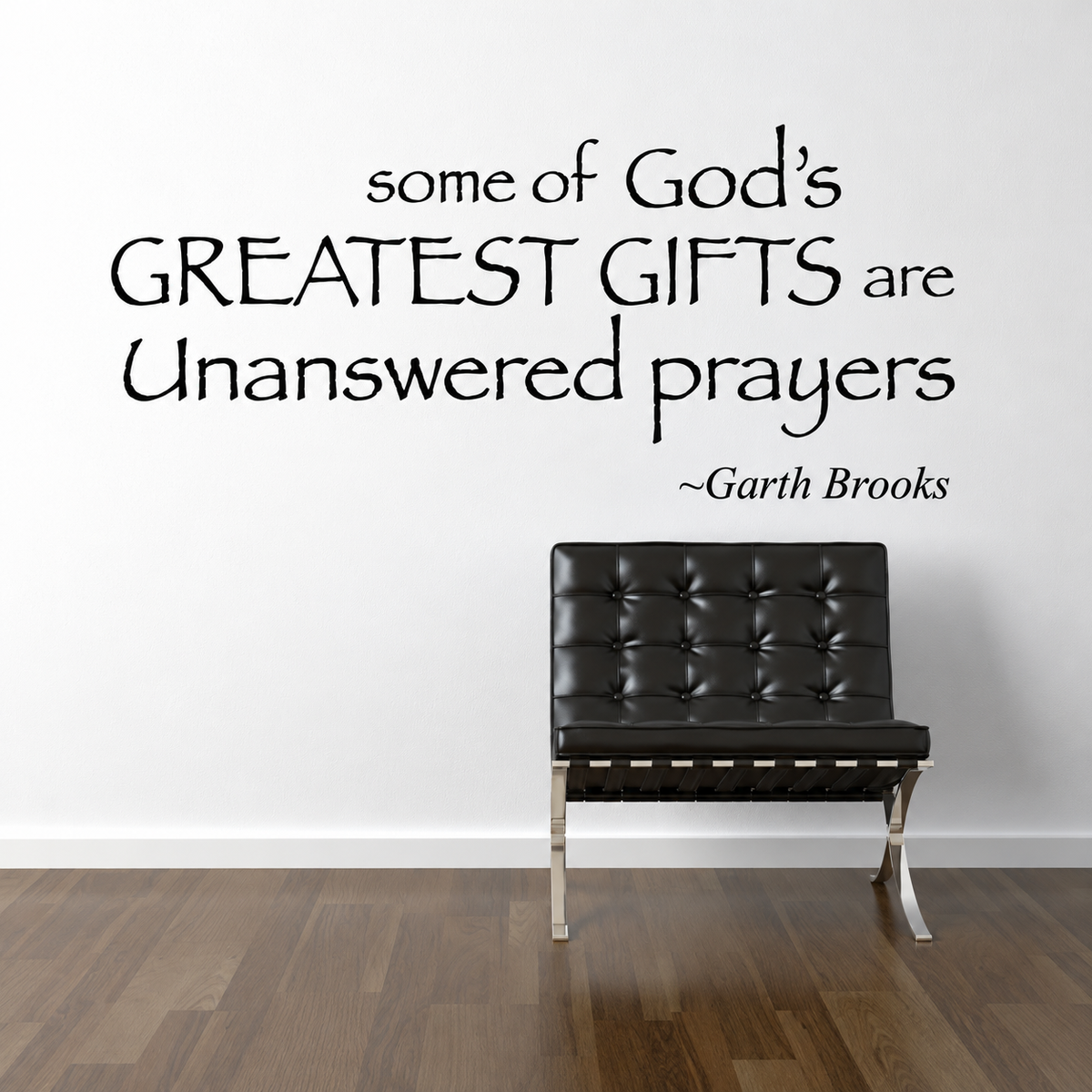 44h wall quote decal shown in a room