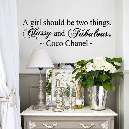 45f wall quote decal shown in a room