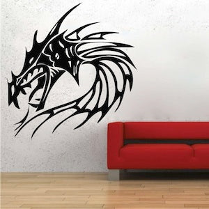 Fire Dragon Head Wall Decal - view 1