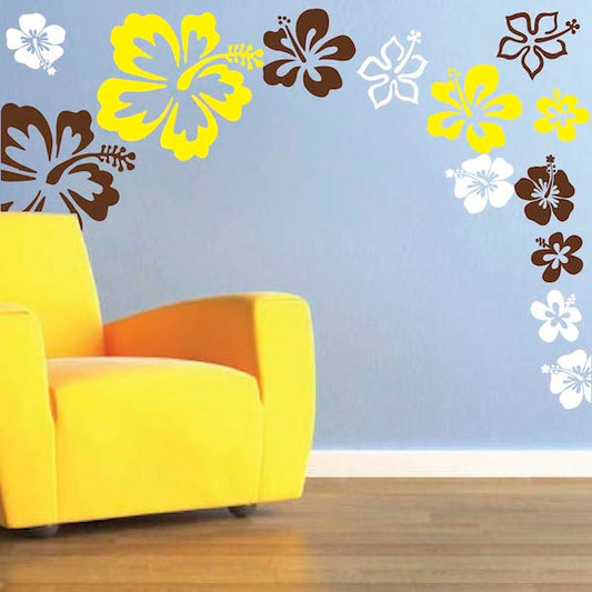 Hibiscus Flower Wall Decal Set - view 1