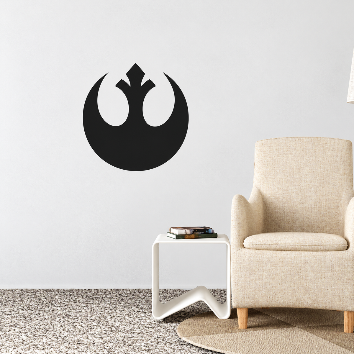 Space Rebellion Emblem Wall Decal, enhanced original photo with original decal size and layout